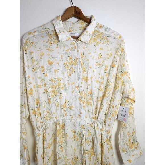 O'Neill Cover Up Large Floral Shirt Dress Boho Cottagecore Cami Tatianna NEW - Picture 3 of 10